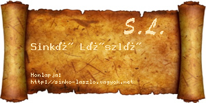 Sinkó László névjegykártya